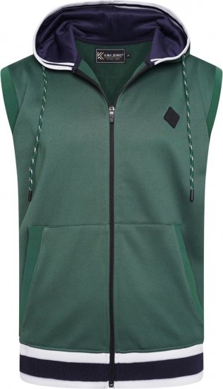 Kam Jeans TS005 Retro Tracky Set (Shorts/Sleeveless Hoodie) Racing Green - Teplákové súpravy - Teplákové súpravy Pánske Nadmerné veľkosti