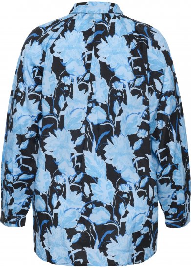 Kaffe Curve Sasja Košeľa s dlhým rukávom Blue Snake Flower - Blúzky & tuniky - 
