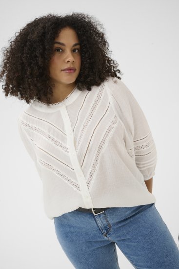 Kaffe Curve Liwa Shirt Chalk - Košele - 