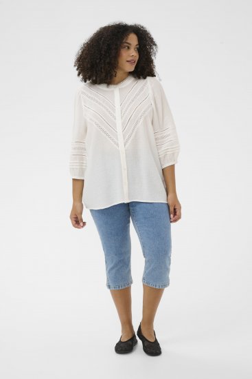 Kaffe Curve Liwa Shirt Chalk - Košele - 