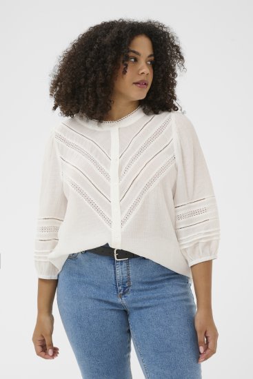 Kaffe Curve Liwa Shirt Chalk - Košele - 