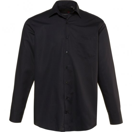 JP1880 Shirt Business Modern Fit Long Sleeve Non-Iron Black TALL - PÁNSKE OBLEČENIE MT-6XLT - Veľkosti pre VYSOKÝCH