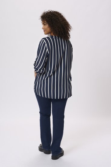 Kaffe Curve Sida Blúzka Midnight/Kriedová Pruhovaná - Blúzky & tuniky - 