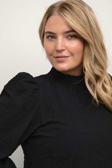 Kaffe Curve Ditta Smock Blúzka Hlboká Čierna - Blúzky & tuniky - 