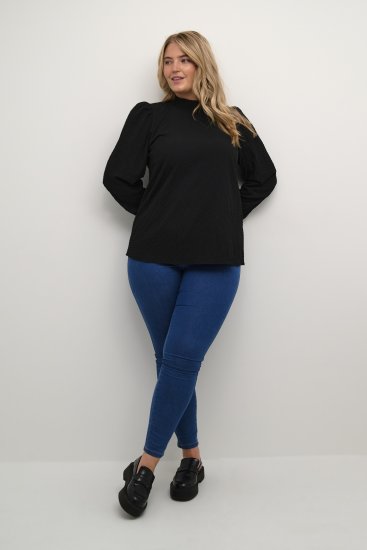 Kaffe Curve Ditta Smock Blúzka Hlboká Čierna - Blúzky & tuniky - 