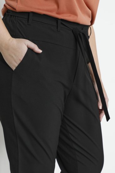 Kaffe Curve Jia Nohavice s opaskom Sýto čierna - Džíny & Nohavice vo Veľkých Veľkostiach – Plus Size - 