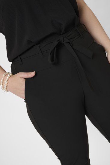 Kaffe Curve Jia Nohavice s opaskom Sýto čierna - Džíny & Nohavice vo Veľkých Veľkostiach – Plus Size - 