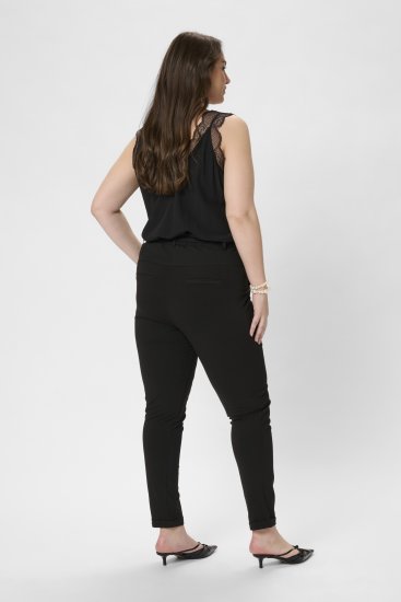Kaffe Curve Jia Nohavice s opaskom Sýto čierna - Džíny & Nohavice vo Veľkých Veľkostiach – Plus Size - 