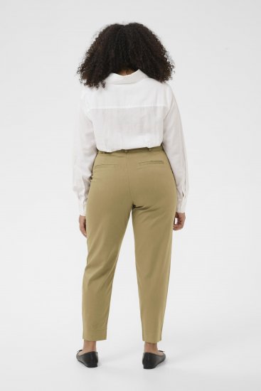 Kaffe Curve Leana Chino Nohavice 7/8 Skamenený Dub - Džíny & Nohavice vo Veľkých Veľkostiach – Plus Size - 