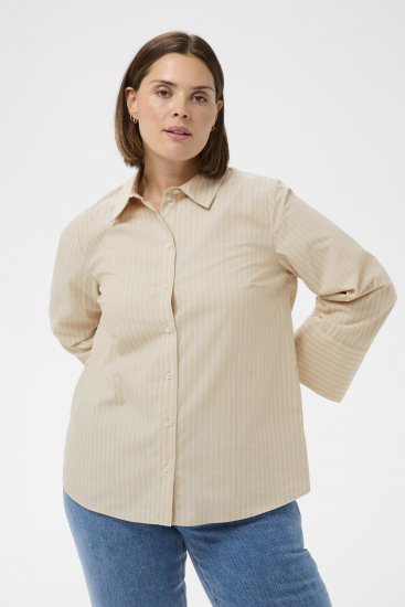 Kaffe Curve Josa Shirt Feather Grey Stripe - Košele - 