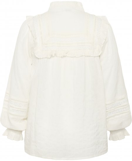 Kaffe Curve Jessa Shirt Long Sleeve White - Košele - 