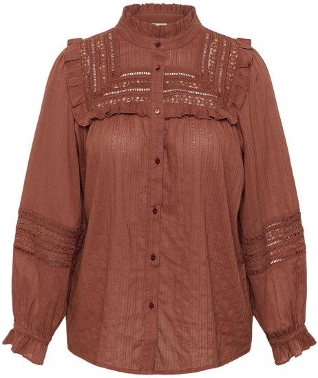 Kaffe Curve Jessa Shirt Henna Brown - Blúzky & tuniky - 