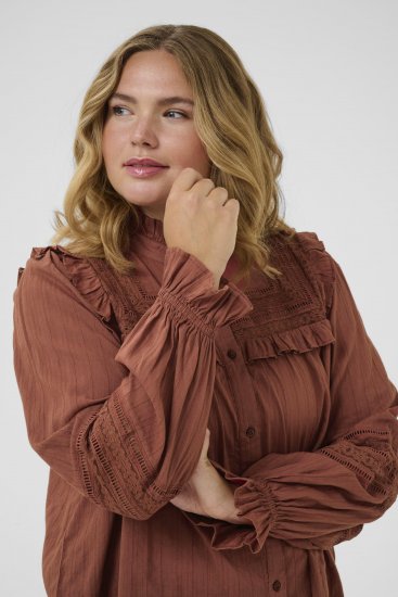 Kaffe Curve Jessa Shirt Henna Brown - Blúzky & tuniky - 