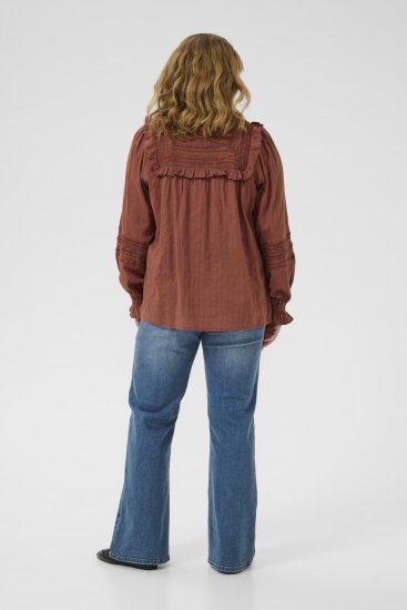 Kaffe Curve Jessa Shirt Henna Brown - Blúzky & tuniky - 