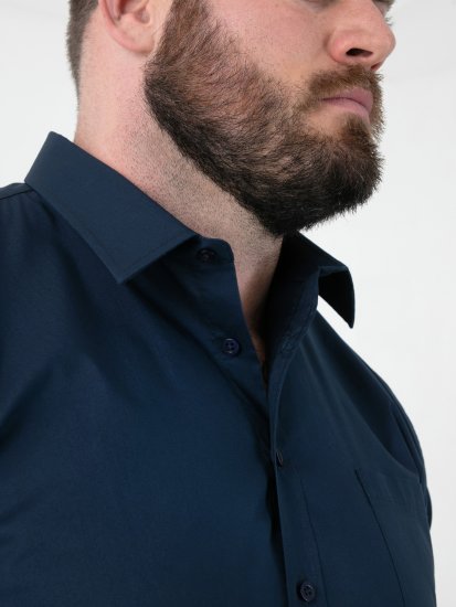 D555 Oliver Odolná Voči Škvrnám Nežehlivá Strečová Košeľa S Dlhým Rukávom Tmavomodrá - Košele - Košele 2XL-10XL