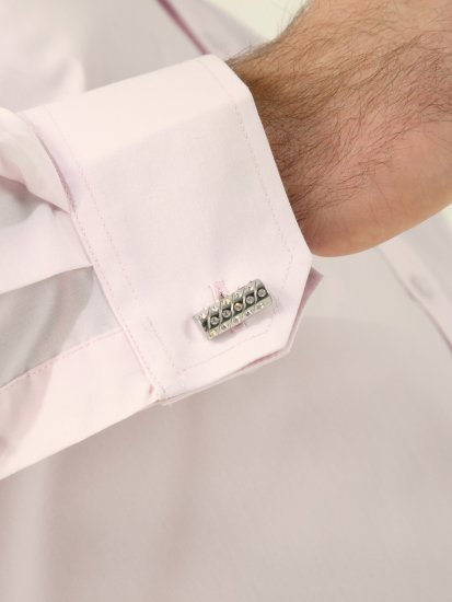 D555 Oliver Odolná Voči Škvrnám Nežehlivá Strečová Košeľa S Dlhým Rukávom Ružová - Košele - Košele 2XL-10XL