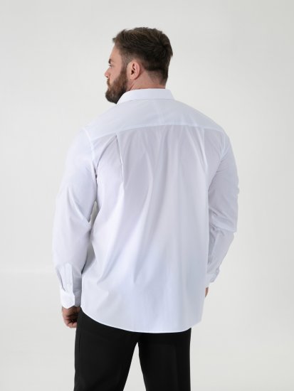 D555 Oliver Odolná Voči Škvrnám Nežehlivá Strečová Košeľa S Dlhým Rukávom Biela - Košele - Košele 2XL-10XL