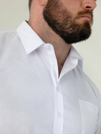 D555 Oliver Odolná Voči Škvrnám Nežehlivá Strečová Košeľa S Dlhým Rukávom Biela - Košele - Košele 2XL-10XL