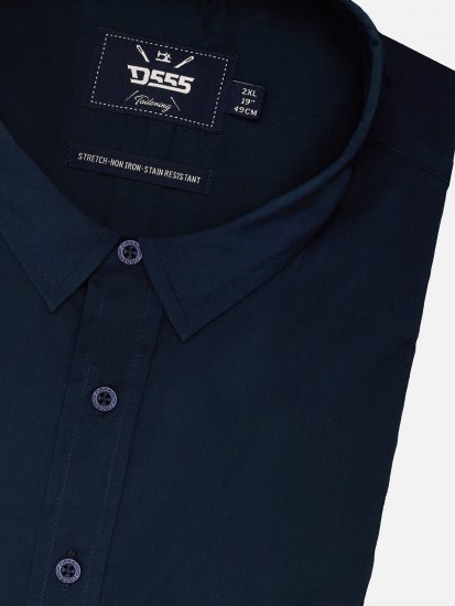 D555 Oliver Odolná Voči Škvrnám Nežehlivá Strečová Košeľa S Dlhým Rukávom Tmavomodrá - Košele - Košele 2XL-10XL