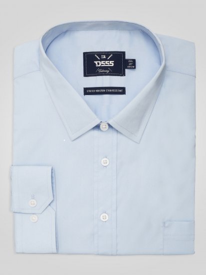 D555 Oliver Odolná Voči Škvrnám Nežehlivá Strečová Košeľa S Dlhým Rukávom Nebeská Modrá - Košele - Košele 2XL-10XL