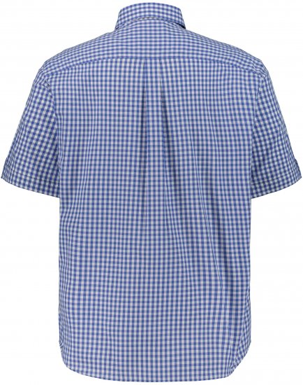 JP1880 Short Sleeve Check Print Traditional Shirt Blue - Košele - Košele 2XL-10XL