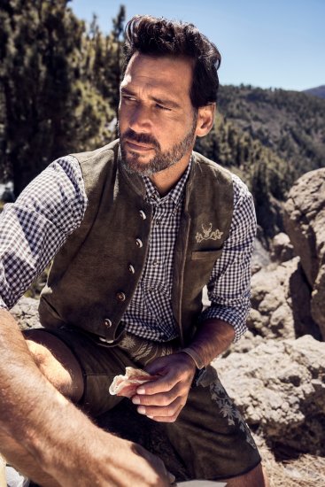 JP1880 Long Sleeve Check Print Traditional Shirt Brown - Košele - Košele 2XL-10XL