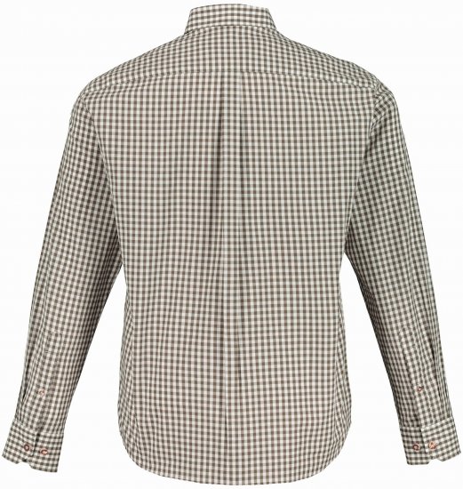 JP1880 Long Sleeve Check Print Traditional Shirt Brown - Košele - Košele 2XL-10XL