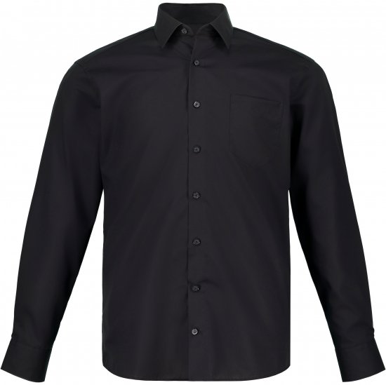 JP1880 Shirt Business Kent Collar Long Sleeve Black TALL - PÁNSKE OBLEČENIE MT-6XLT - Veľkosti pre VYSOKÝCH
