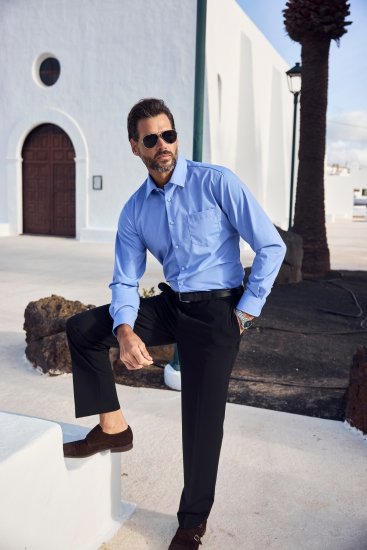 JP1880 Shirt Business Comfort Fit Light Blue TALL - PÁNSKE OBLEČENIE MT-6XLT - Veľkosti pre VYSOKÝCH