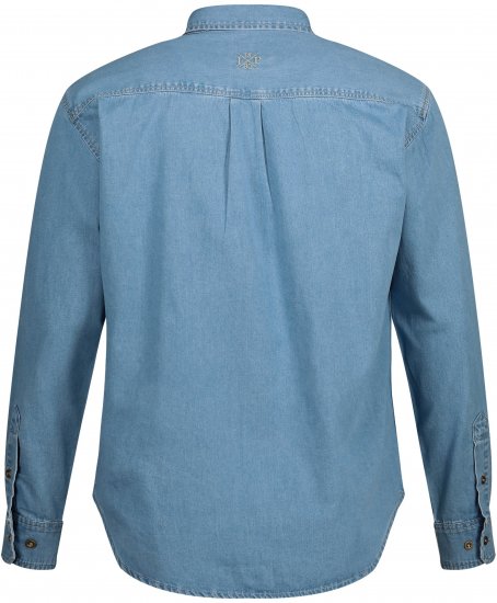 JP1880 Shirt Denim Long Sleeve Light Blue TALL - PÁNSKE OBLEČENIE MT-6XLT - Veľkosti pre VYSOKÝCH