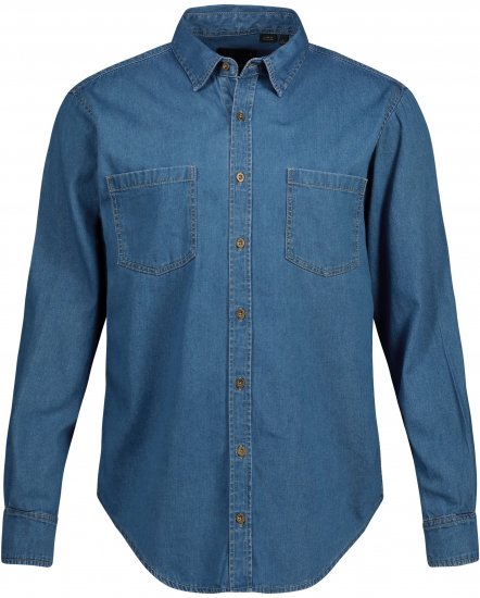 JP1880 Shirt Denim Long Sleeve Blue TALL - PÁNSKE OBLEČENIE MT-6XLT - Veľkosti pre VYSOKÝCH