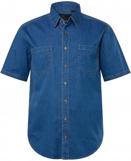 JP1880 Shirt Denim Short Sleeve Blue TALL - PÁNSKE OBLEČENIE MT-6XLT - Veľkosti pre VYSOKÝCH