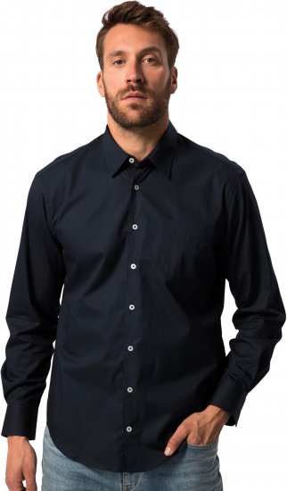 JP1880 Shirt Long Sleeve Modern Fit Navy Blue TALL - PÁNSKE OBLEČENIE MT-6XLT - Veľkosti pre VYSOKÝCH