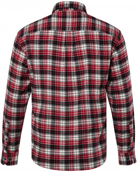 JP1880 Shirt Flannel Checked Long Sleeve Red TALL - PÁNSKE OBLEČENIE MT-6XLT - Veľkosti pre VYSOKÝCH