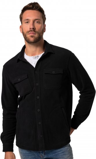 JP1880 Overshirt Fleece Long Sleeve Black TALL - PÁNSKE OBLEČENIE MT-6XLT - Veľkosti pre VYSOKÝCH