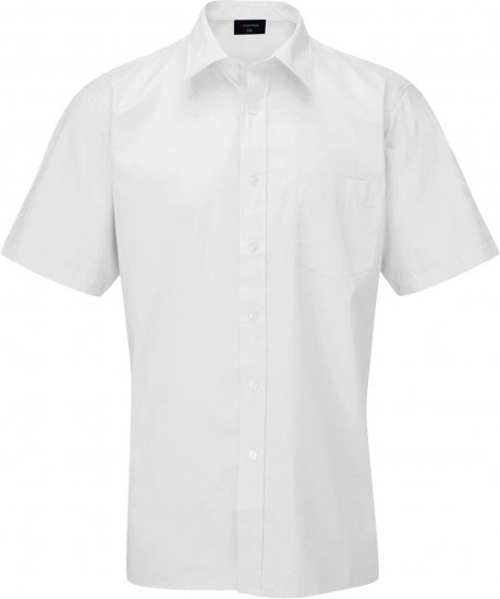Espionage SH147 Short Sleeve Plain Collar Shirt White - Košele s krátkym rukávom - Pánske košele s krátkym rukávom