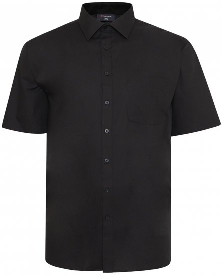 Espionage SH147 Plain Collar Short Sleeve Shirt Black - Košele - Košele 2XL-10XL