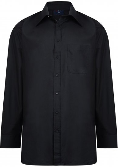 Espionage SH151 Plain Collar Long Sleeve Shirt Black - Košele s dlhým rukávom - 