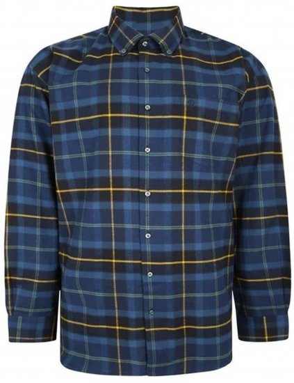 Espionage SH359 Window Payne Checked Shirt Navy/Gold - Košele s dlhým rukávom - 
