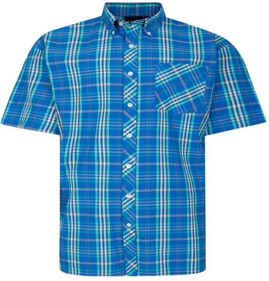 Espionage SH443 Checked Short Sleeve Shirt Royal/Mint/Lemon - Košele s krátkym rukávom - Pánske košele s krátkym rukávom