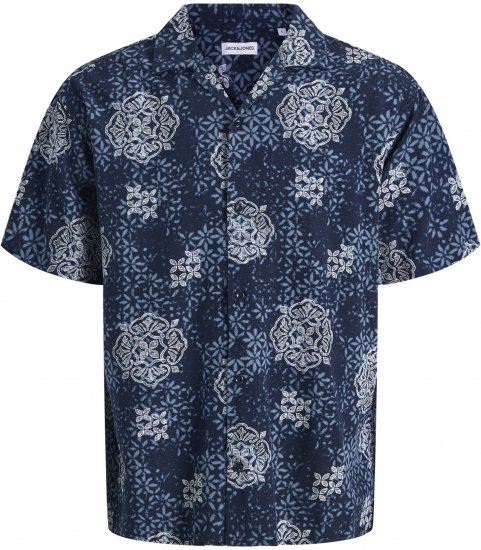 Jack & Jones Alfredo Shirt Short Sleeve Blue - Košele s krátkym rukávom - Pánske košele s krátkym rukávom