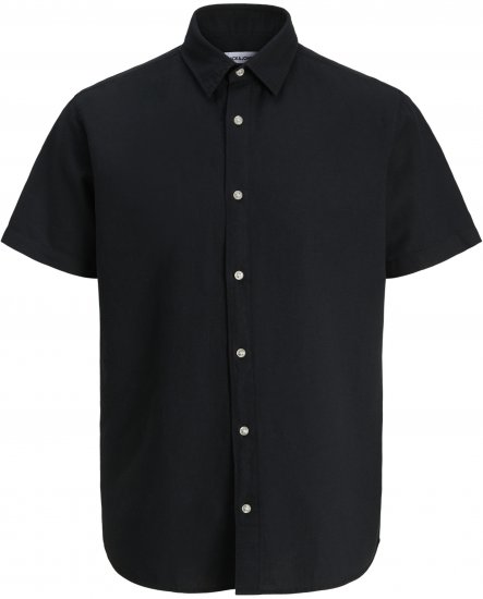 Jack & Jones Breeze Linen Short Sleeve Shirt Black - Košele - Košele 2XL-10XL