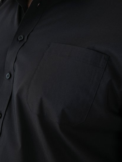 D555 Lucas Odolná Voči Škvrnám Nežehlivá Strečová Košeľa S Krátkym Rukávom Čierna - Košele - Košele 2XL-10XL