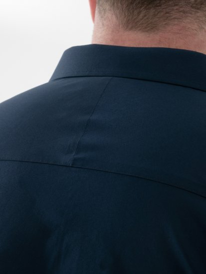 D555 Lucas Odolná Voči Škvrnám Nežehlivá Strečová Košeľa S Krátkym Rukávom Tmavomodrá - Košele - Košele 2XL-10XL