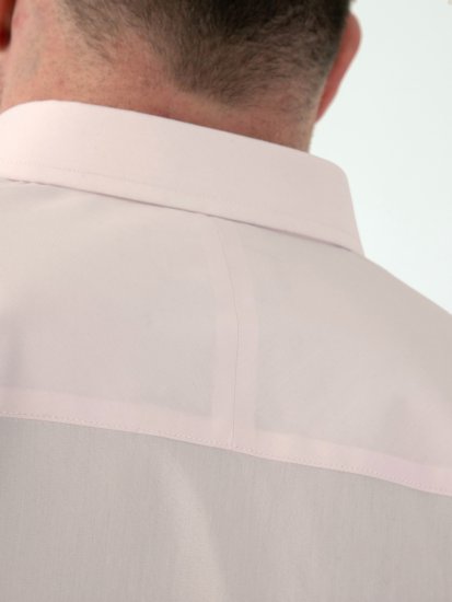 D555 Lucas Odolná Voči Škvrnám Nežehlivá Strečová Košeľa S Krátkym Rukávom Ružová - Košele - Košele 2XL-10XL