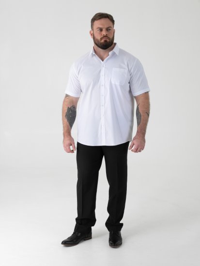 D555 Lucas Odolná Voči Škvrnám Nežehlivá Strečová Košeľa S Krátkym Rukávom Biela - Košele - Košele 2XL-10XL