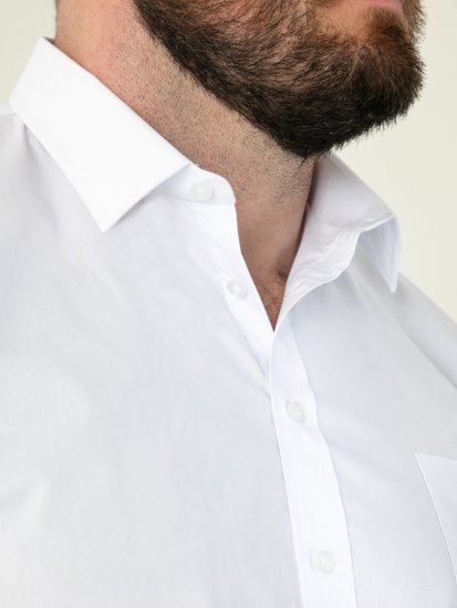 D555 Lucas Odolná Voči Škvrnám Nežehlivá Strečová Košeľa S Krátkym Rukávom Biela - Košele - Košele 2XL-10XL