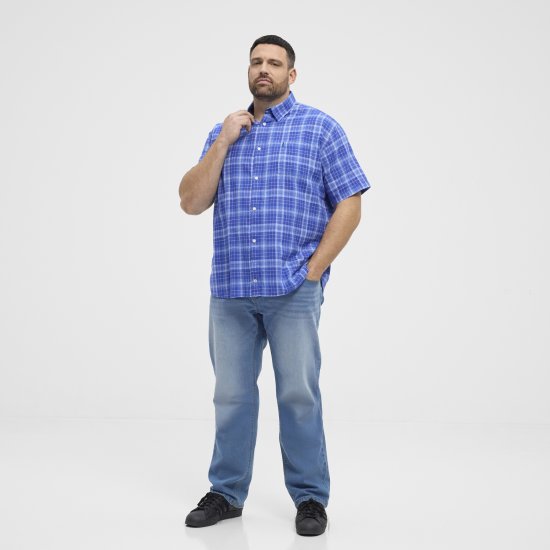 North Latitude 51145 Checked Short Sleeve Shirt Cobolt Blue - Košele s krátkym rukávom - Pánske košele s krátkym rukávom