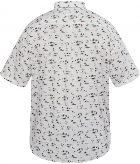 North Latitude 61111 Ľanová Košeľa s Potlačou Krátky Rukáv Biela - Košele - Košele 2XL-10XL