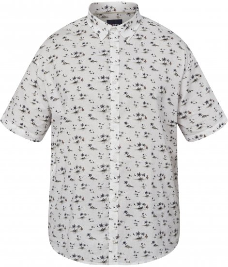 North Latitude 61111 Ľanová Košeľa s Potlačou Krátky Rukáv Biela - Košele - Košele 2XL-10XL